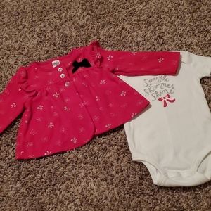 12M Onesie and Red Jacket Set